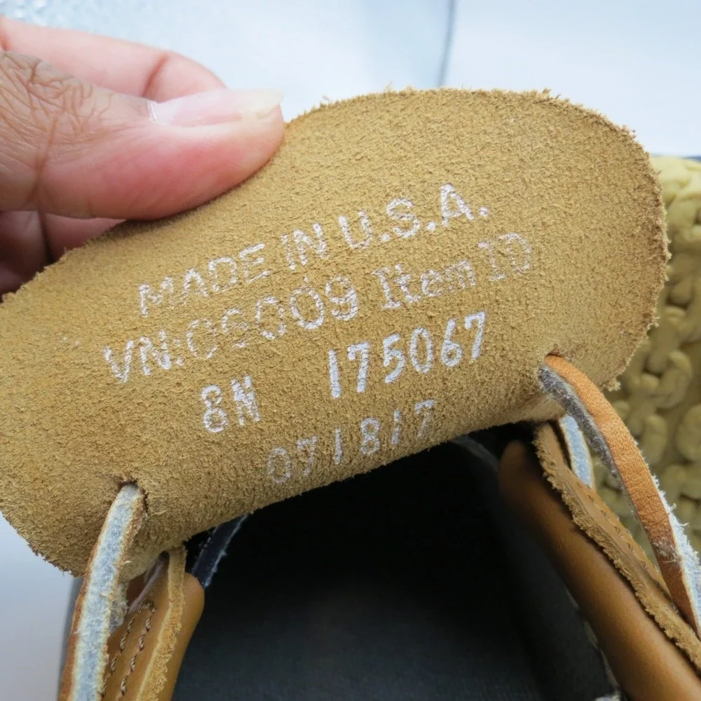 L.L. Bean Mens Navy Low Duck Mocs Gumshoe Boots Outdoors Rugged Leather Sz 8N